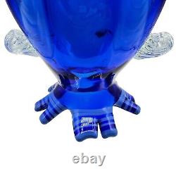 Mensch Studio Glass Cobalt Blue Glass Tall Vase Home Decoration