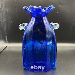 Mensch Studio Glass Cobalt Blue Glass Tall Vase Home Decoration