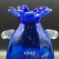 Mensch Studio Glass Cobalt Blue Glass Tall Vase Home Decoration