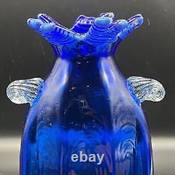 Mensch Studio Glass Cobalt Blue Glass Tall Vase Home Decoration