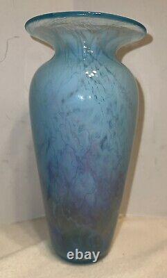 Michael Nourot Art Glass Vase Blue CV 256 84 DLL