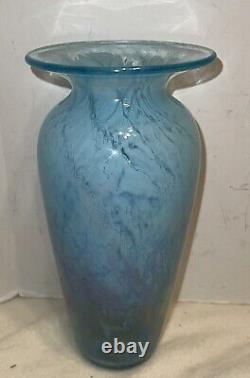 Michael Nourot Art Glass Vase Blue CV 256 84 DLL