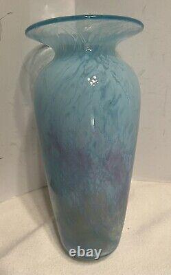 Michael Nourot Art Glass Vase Blue CV 256 84 DLL