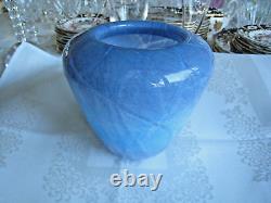 Michael Nourot Studio Glass. 4 1/2 Blue Swirl Vase. Signed & Beautiful. Nice