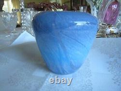 Michael Nourot Studio Glass. 4 1/2 Blue Swirl Vase. Signed & Beautiful. Nice