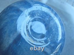 Michael Nourot Studio Glass. 4 1/2 Blue Swirl Vase. Signed & Beautiful. Nice