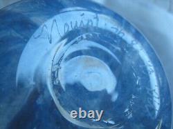 Michael Nourot Studio Glass. 4 1/2 Blue Swirl Vase. Signed & Beautiful. Nice