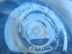 Michael Nourot Studio Glass. 4 1/2 Blue Swirl Vase. Signed & Beautiful. Nice