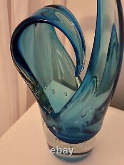 Mid 20th Century Murano Art Glass Vase With Controlled Bubbles