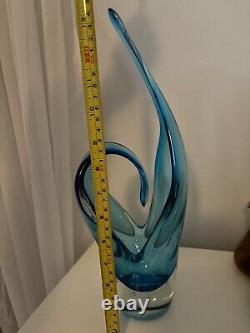 Mid 20th Century Murano Art Glass Vase With Controlled Bubbles