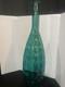 Mid Century Glass Floor Vase 39 Tall X 33 Wide Peacock Teal Greenish Blue