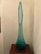 Mid Century MCM Vintage LE Smith Smooth Swung Glass Floor Vase Blue 28 inches