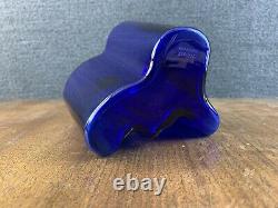 Mid Century Modern 1991 Iittala Alvar Aalto Malja Collection Savoy Blue Vase