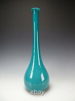 Mid Century Modern 60s Guildcraft Murano Empoli Cased Blue Glass Vase 20