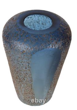 Mid-Century Modern Alessando Mandruzzato Murano Sommerso Textured Glass Vase