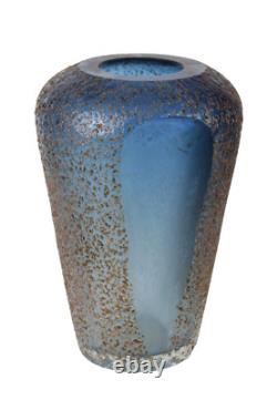 Mid-Century Modern Alessando Mandruzzato Murano Sommerso Textured Glass Vase