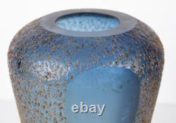 Mid-Century Modern Alessando Mandruzzato Murano Sommerso Textured Glass Vase