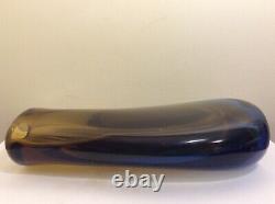 Mid Century Modern Drop Shape Blue Smoky Topaz Murano Italian Art Glass Vase 10