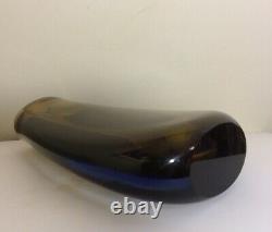 Mid Century Modern Drop Shape Blue Smoky Topaz Murano Italian Art Glass Vase 10