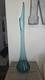 Mid-Century Modern Turquoise Swung Glass Vase Produced by L. E. Smith Glass 31 S