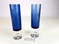 Mid Century PAIR 2 x LITTALA Finland Tapio Wirkkala Art Glass VASE 3586 Signed