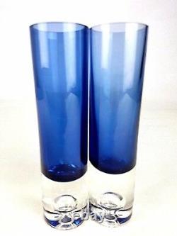 Mid Century PAIR 2 x LITTALA Finland Tapio Wirkkala Art Glass VASE 3586 Signed