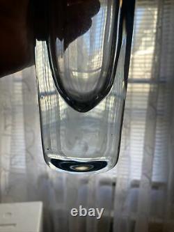 Mid Century Strombergshyttan Ice Blue Art Glass Vase Stromberg 11