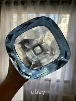 Mid Century Strombergshyttan Ice Blue Art Glass Vase Stromberg 11