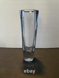 Mid Century Strombergshyttan Ice Blue Art Glass Vase Stromberg 11