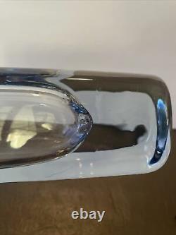 Mid Century Strombergshyttan Ice Blue Art Glass Vase Stromberg 11