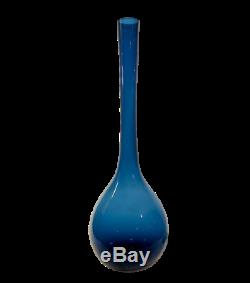 Mid Century Swedish Royal Blue Bulb Glass Vase Aseda Arthur Percy Gullaskruf