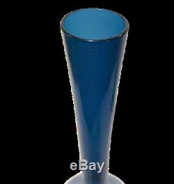 Mid Century Swedish Royal Blue Bulb Glass Vase Aseda Arthur Percy Gullaskruf