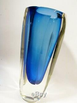 Midcentury Italian Murano Sommerso Glass Vase Flavio Poli Alessandro Mandruzzato