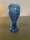 Midcentury Westmoreland Glass Vase Opalescent Blue Lillies of The Valley Lotus