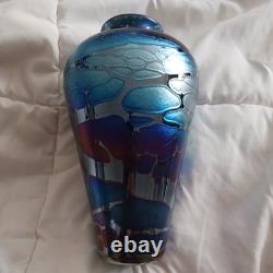 Minh Martin Romeo Iridescent Art Glass Aurora Vase, 10 Height x 6 Wide