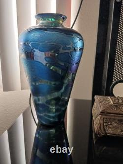 Minh Martin Romeo Iridescent Art Glass Aurora Vase, 10 Height x 6 Wide