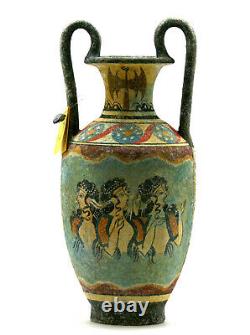 Minoan Vase Pottery Painting Blue Ladies Ancient Greek Crete Ceramic Knossos