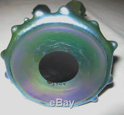 Mint! Antique 2744 Steuben Blue Aurene Art Deco Tree Thorn Glass Flower Vase