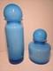 Mint! Mid-Century Modern POTTERY BARN blue & white cased glass Ball Vase Set