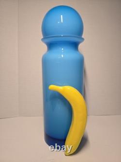 Mint! Mid-Century Modern POTTERY BARN blue & white cased glass Ball Vase Set