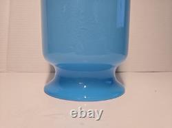 Mint! Mid-Century Modern POTTERY BARN blue & white cased glass Ball Vase Set