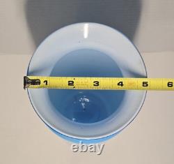 Mint! Mid-Century Modern POTTERY BARN blue & white cased glass Ball Vase Set