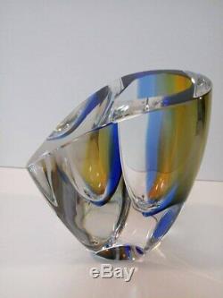 Mirage Vase Goran Warff Kosta Boda 7040704 Blue/Amber 6-1/8 Tall Brand New