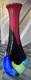 Modern Art Glass Vase Seapoot Blending Blue Red Yellow Black Heavy Tall 25H
