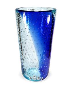 Monumental 15.5 Vintage Italian Murano Art Glass Bullicante Vase Seguso Label