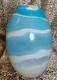 Murano Art Glass Hand Blown Blue & Cream Spiral Vase ITALY
