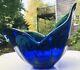 Murano Art Glass Hand Blown Swan Blue Green Vase Bowl 12 Piece Lavorazione