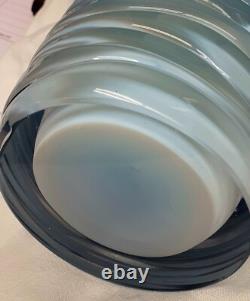 Murano Art Glass Italy Blue Birds Vase Outer Glass Coil Wrap 10 lb Unmarked VTG