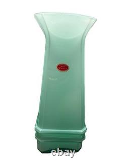 Murano Art Glass Vase Light Blue Green Decorative Solid Glossy Italian Italy