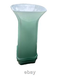 Murano Art Glass Vase Light Blue Green Decorative Solid Glossy Italian Italy